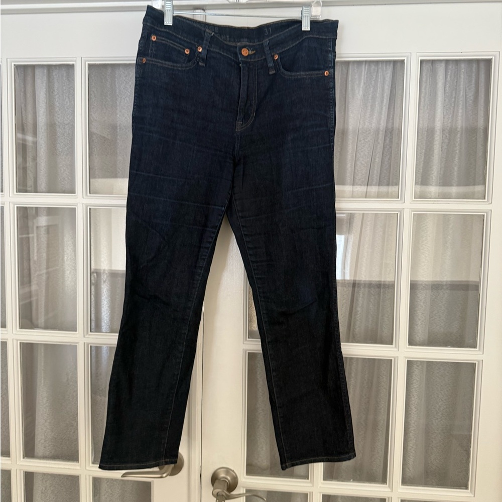 JCrew Dark Indigo Straight-Leg Jeans